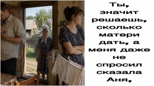 Истории из жизни|Ты, значит решаешь, сколько матери дать, а меня даже Не спросил сказала Аня,|