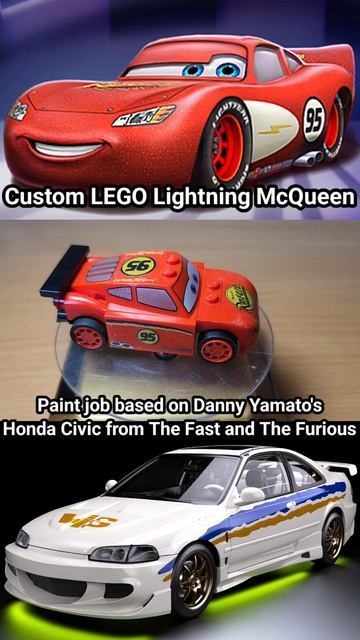 LEGO Молния Маккуин с покраской от машины Дэнни Ямато Honda Civic из Форсажа