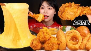 Мукбанг - жареная курица и хот-дог - острая подача