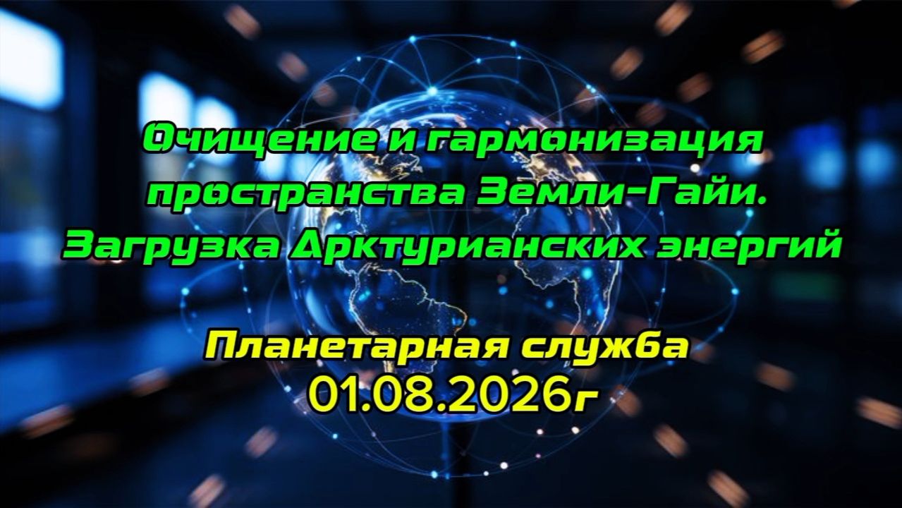 Очищение и гармонизация пространства Земли.Планетарная служба 01.08.26г