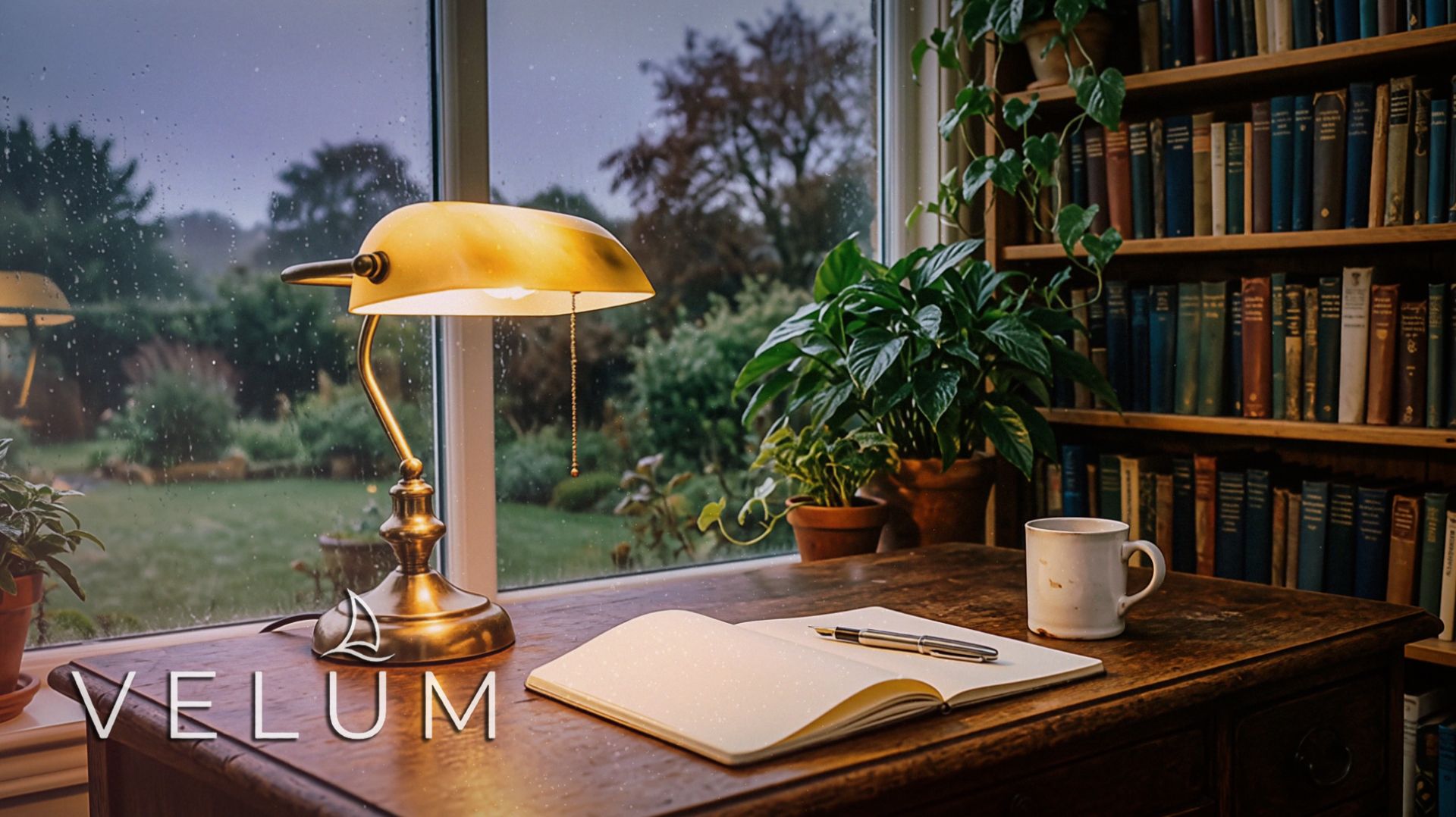 Уютный кабинет во время дождя 📚🌧️ | 1 час музыки для работы, чтения и творчества