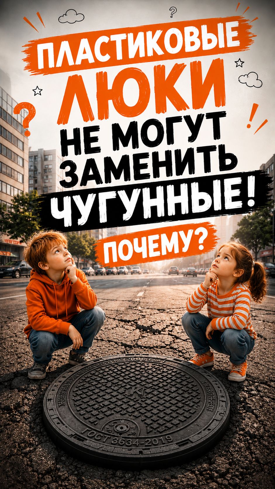 Почему пластиковые люки не могут заменить чугунные? Отвечают дети! 😄