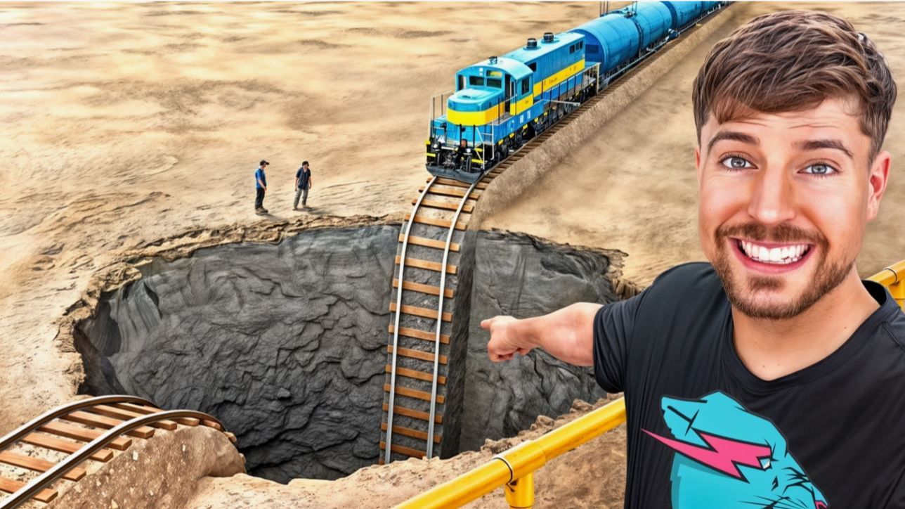 Поезд против Огромной Пропасти MRBEAST МИСТЕРБИСТ НА РУССКОМ мистер бист