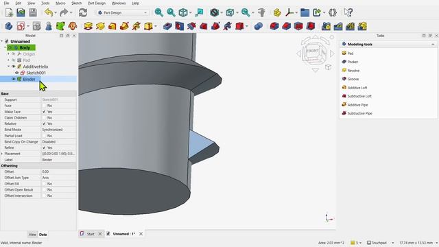FreeCAD. Как создать стабильный параметрический многозаходный стержень