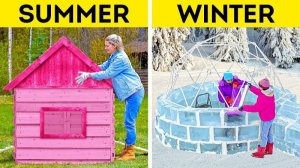 ЛЕТНИЙ ДОМ vs ЗИМНИЙ ДОМ Удивительные огромные идеи поделок