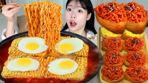 Мукбанг - морепродукты и токпокки и острая лапша