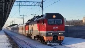 тэп70бс-212 и другие поезда на станции выхино (февраль 2026)