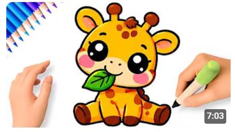 КАК НАРИСОВАТЬ МИЛОГО ЖИРАФА 🦒