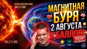 Магнитная буря 2 августа 2026: 6 баллов! Экстренный протокол защиты для метеочувствительных