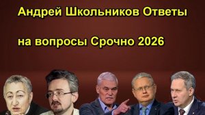 Андрей Школьников Ответы на вопросы Срочно 2026