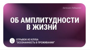 Об амплитудности в жизни