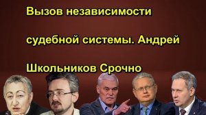 Вызов независимости судебной системы. Андрей Школьников Срочно