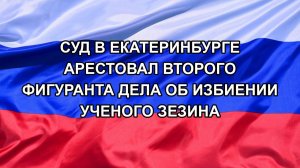 |Н. РФ| Суд в Екатеринбурге арестовал второго фигуранта дела об избиении ученого Зезина