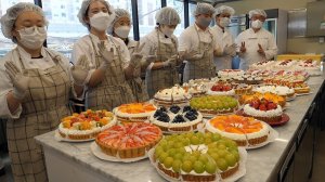 пирог со свежими фруктами - корейская уличная еда