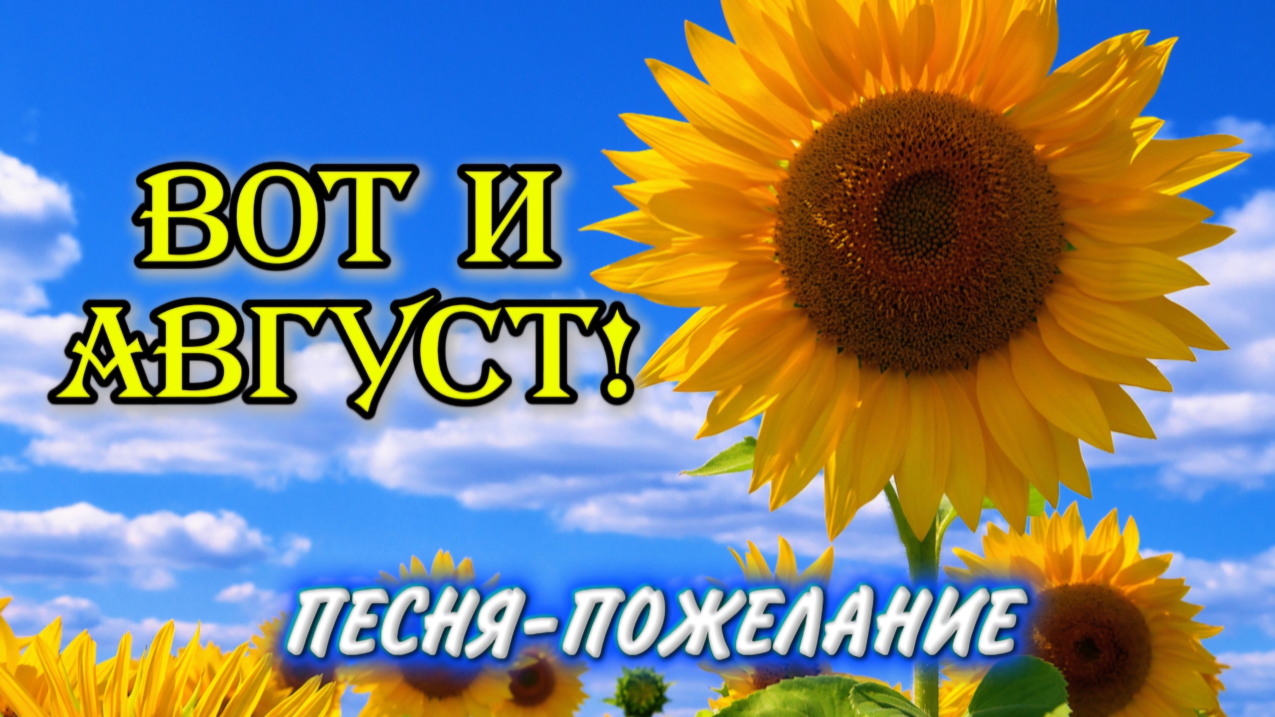 🌻 Вот и Август! 🌞 Красивая песня-пожелание ❤️ С Первым Днём Августа! Самая душевная видеооткрытка