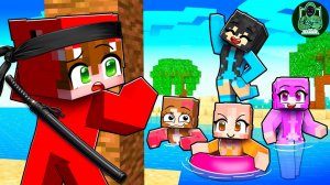 НИНДЗЯ в ловушке на ОСТРОВЕ ТОЛЬКО ДЛЯ ДЕВУШЕК в #Minecraft!