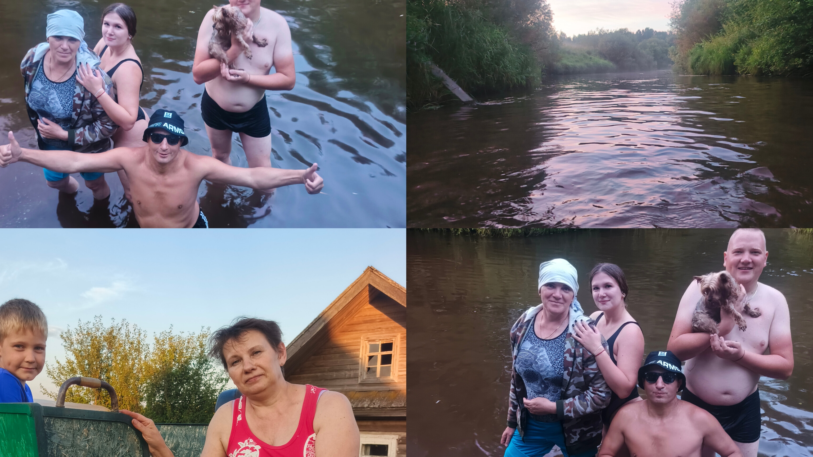 Послепраздничное купание ,на каракате по реке.