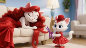 😱 ОМГ!Милый котёнок СТРИЖЕТ маме волосы… Просто чтобы купить клубнику#!🍓✂️🐱 #Ай Кот Истори