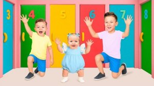 Ева открывает 10 цветных дверей! Весёлый челлендж с цифрами для детей