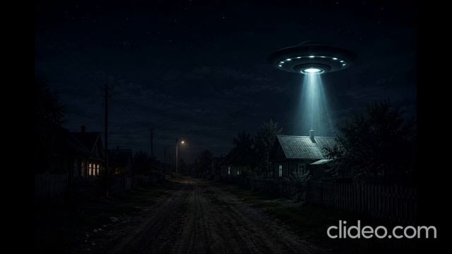 видел летающую тарелку ночью над деревней.история