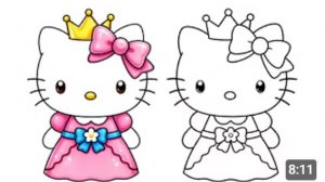 Как нарисовать принцессу Хелло Китти (Новое)👑