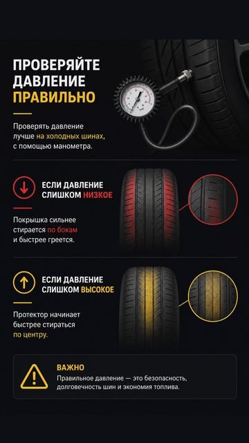 Где смотреть правильное давление в шинах?
