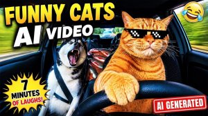 Попробуй не смеяться 😂 Подборка смешных видео с котами, созданными искусственным интеллект