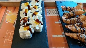 #кушаем вкусняшку креветки и суши роллы