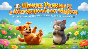 🐶🐈 Щенок Рыжик и благодарный кот Маркиз — добрая аудиосказка для малышей о дружбе и помощи ✨🐾