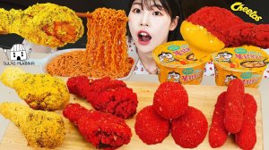 Мукбанг - курица и сырные закуски - хрустящий стол
