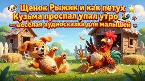 🐶🐓 Щенок Рыжик и как петух Кузьма проспал утро — весёлая аудиосказка для малышей ✨🐾