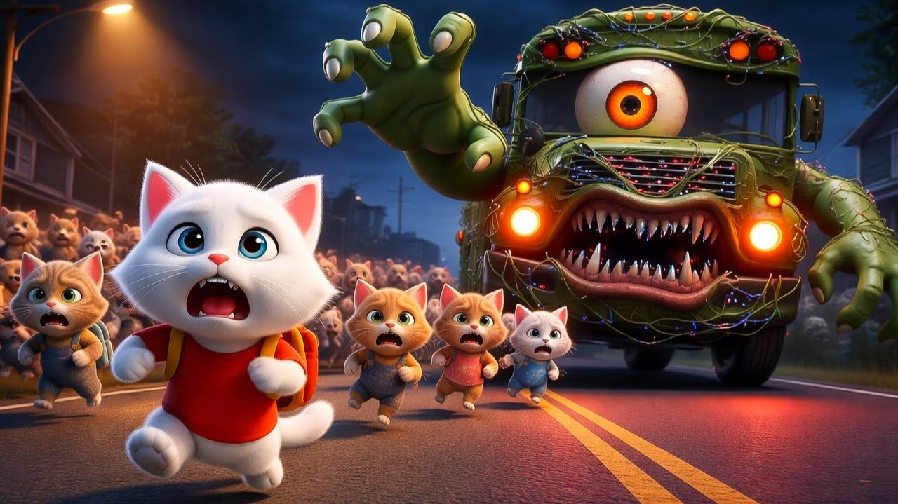 🐱🚌Счастливая поездка на автобусе любопытного котенка и его друзья #AI Animated Short #aica
