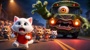 🐱🚌Счастливая поездка на автобусе любопытного котенка и его друзья #AI Animated Short #aica