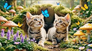 Милая история кошки# два котенка исследуют дом #Забавный мультфильм про котов для детей и