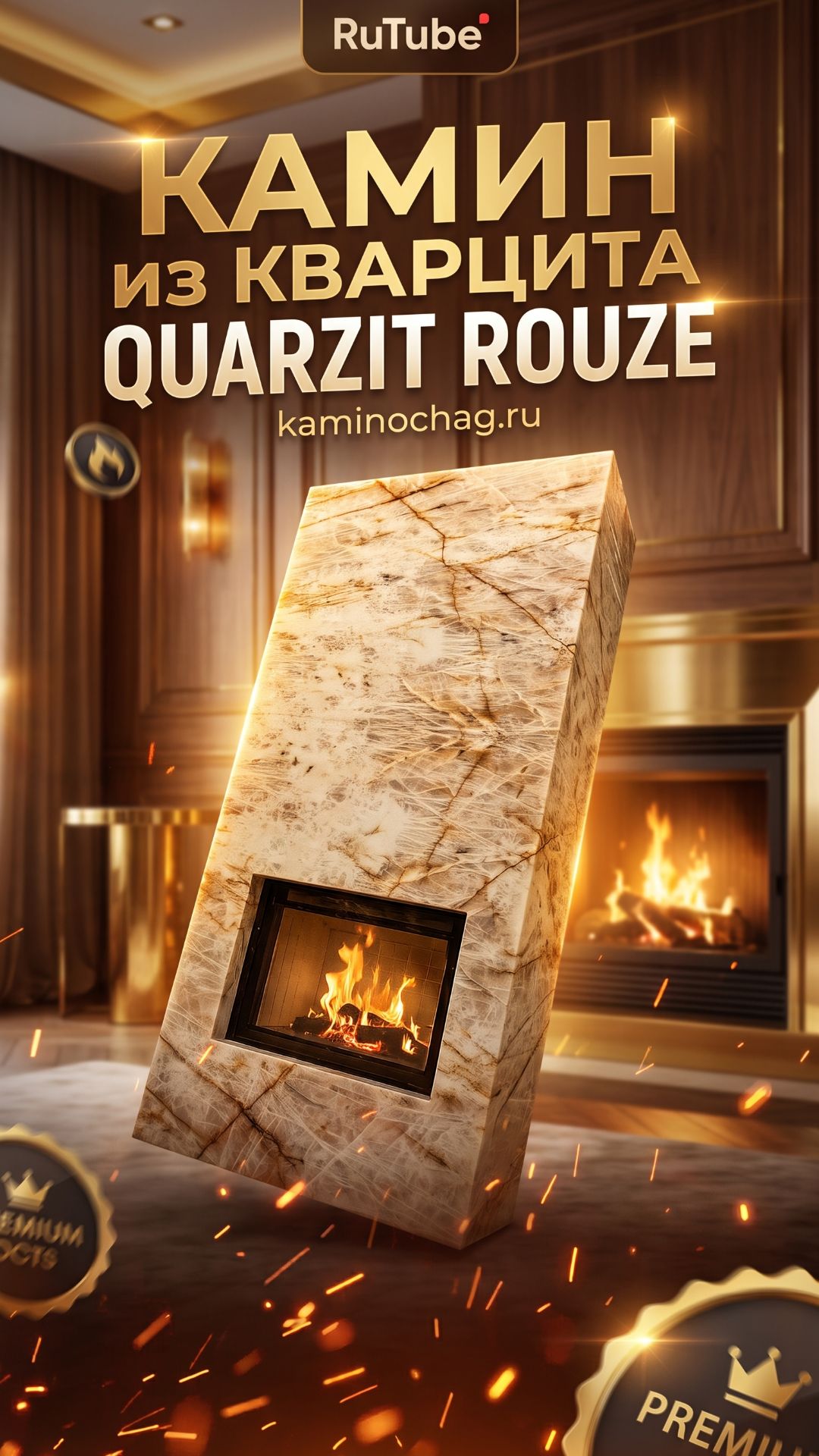 Каминная облицовка из кварцита Rouze