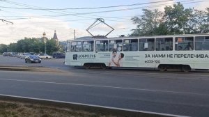 Трамваи 71-605 КТМ-5 №38 и №52 до столкновения и после на элеваторе г.Улан-Удэ