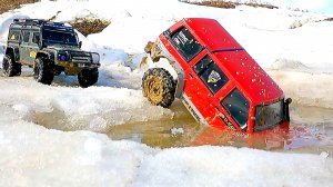 RC Cars в Ловушке Талого Снега! 😱 Ниссан Патрол Тонет + Спасение Лебедкой