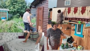 Субботний день в деревне : стираю, красим, мариную. Новая клеенка.