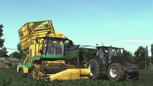 Farming Simulator 25 Карта Сосновка. Уборка шпината. Valtra Q305