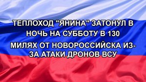 |Н. РФ| Теплоход «Янина» затонул в ночь на субботу в 130 милях от Новороссийска из-за атаки дронов