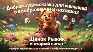 🐶👢 Щенок Рыжик и старый сапог — добрая аудиосказка для малышей о воображении и находках ✨🐾