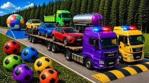 ПЕРЕВОЗКА АВТОМОБИЛЕЙ И ФРУКТОВ PIXAR С ПОМОЩЬЮ COLORED И JOHN DEERE против CLAAS и ТРАКТОРОВ