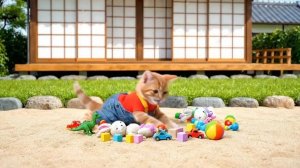 Рыжий котенок в восторге от игрушки-пазла своей мечты 🧩🐱 Кот-папа старается сделать сюрпри