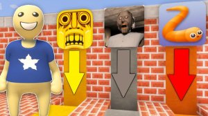 КАКУЮ СТРАШНУЮ ЯМУ КИК ЗЕ БАДИ ПЛАСТИЛИНОВЫЙ ЧЕЛОВЕЧЕК ВЫБЕРЕТ ? Slither.io , Темпл ран и Granny