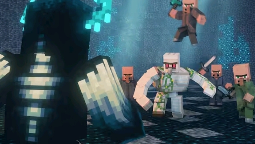 Warden Vs Iron Golem And Villagers Army FIGHT MINECRAFT ANIMATION LIFE