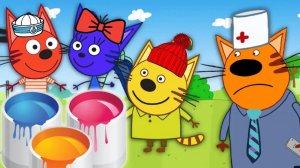 Три Кота - Обучающие мультфильмы для детей про котят в краске Новая серия мультика