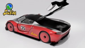 Установка дверцы багажника на электрический суперкар Evo в 3D-конструкторе Dubina