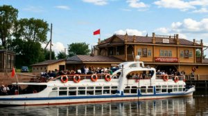 Речной порт в городе Вязники на оживших фотографиях 20-го века времен СССР