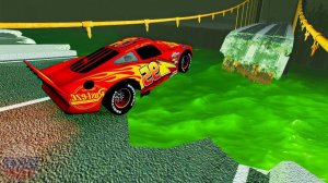 МАШИНЫ ЕДУТ ПО РАЗРУШЕННОМУ МОСТУ ЧЕРЕЗ ОЗЕРО ЗЕЛЕНОЙ СЛИЗИ BeamNG Drive
