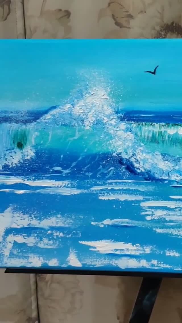Морской прибой 🌊/кисть и мастихин